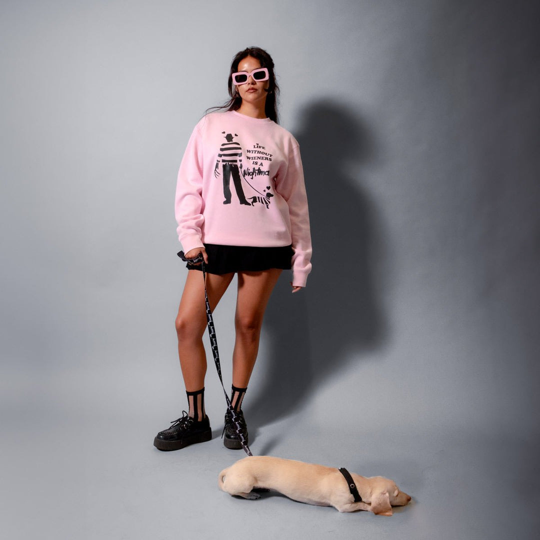 freddy wiener unisex crew sweatshirt | slashberry pink - bean goods