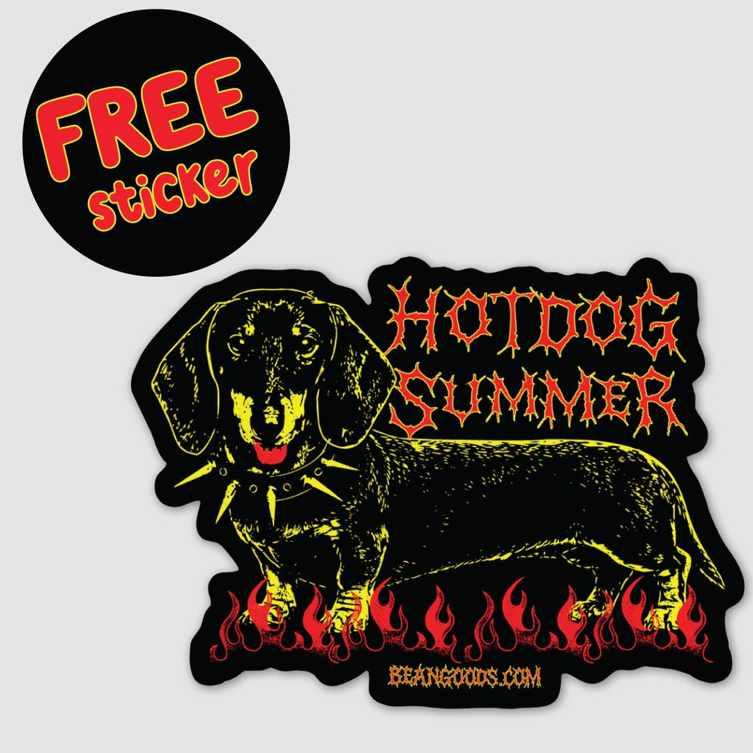 free hot dog summer sticker
