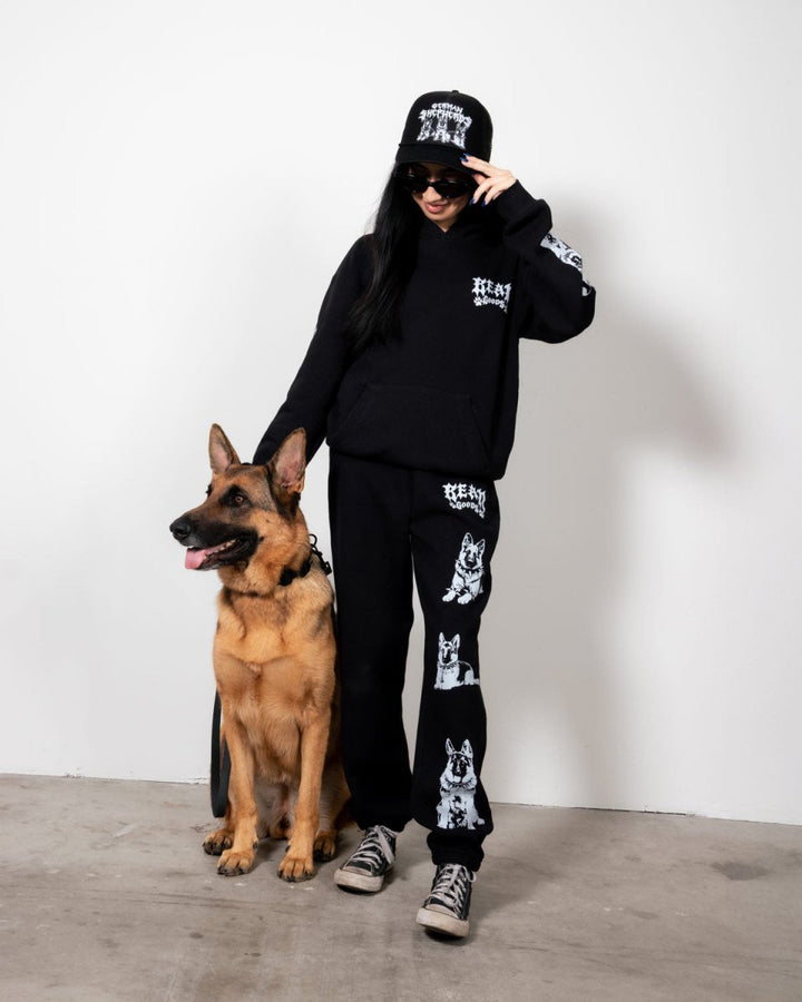 heavy metal hounds trucker hat | german shepherd - bean goods