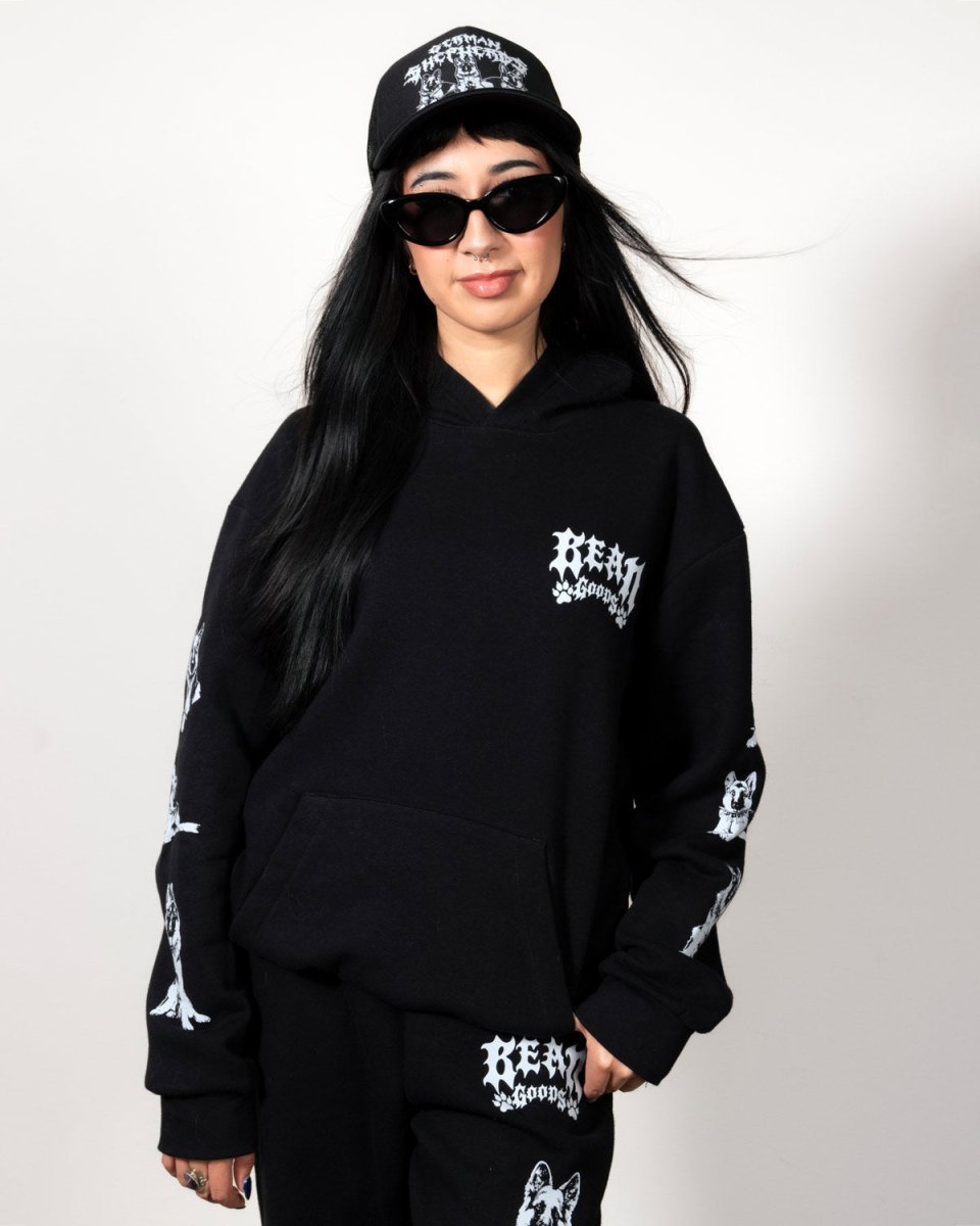 heavy metal hounds trucker hat | german shepherd - bean goods