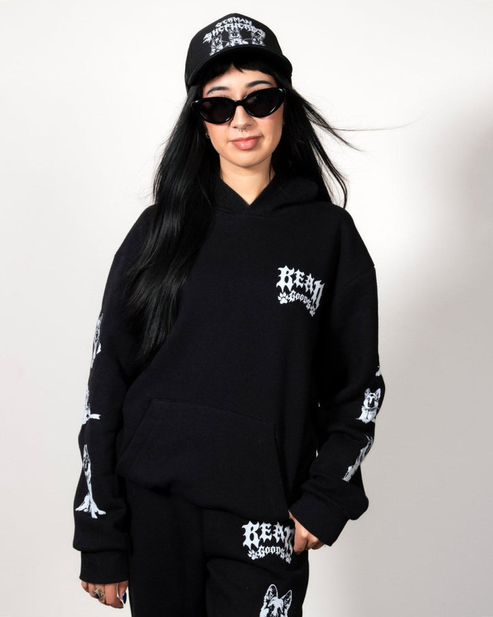 heavy metal hounds trucker hat | german shepherd - bean goods