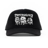 heavy metal hounds trucker hat | pomeranian