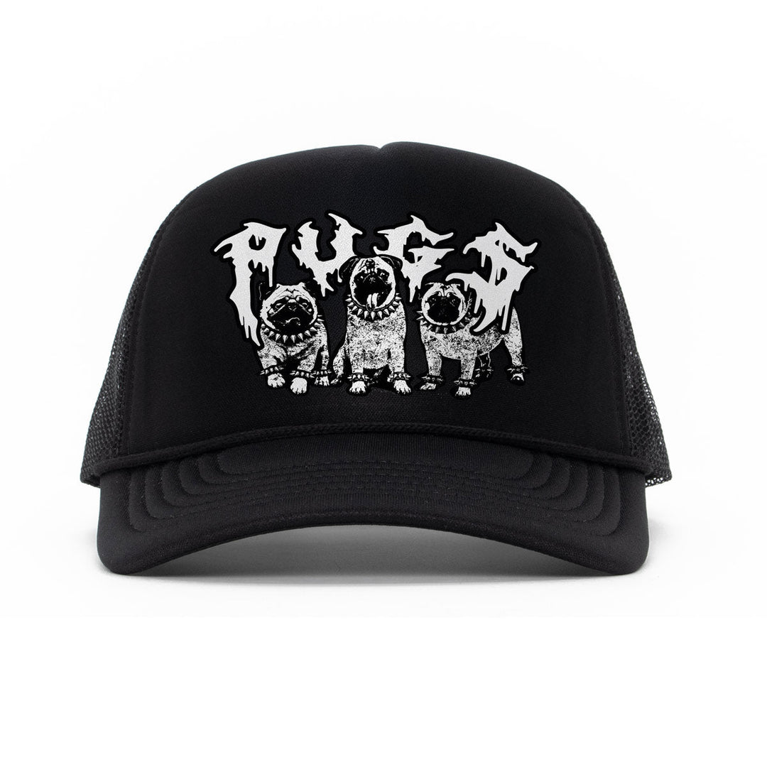 heavy metal hounds trucker hat | pug - bean goods