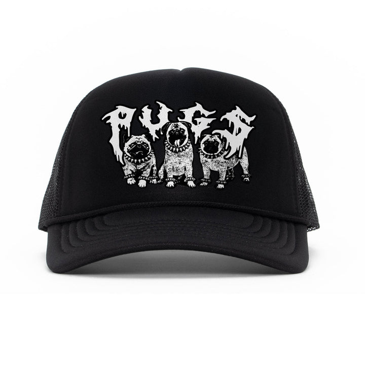 heavy metal hounds trucker hat | pug - bean goods