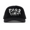 heavy metal hounds trucker hat | pug