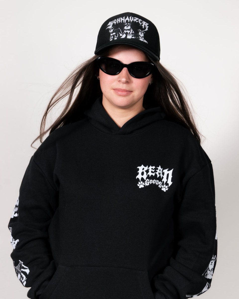 heavy metal hounds trucker hat | schnauzer - bean goods