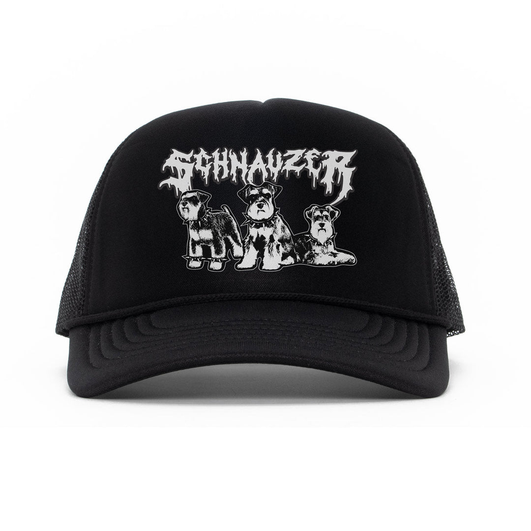 heavy metal hounds trucker hat | schnauzer - bean goods