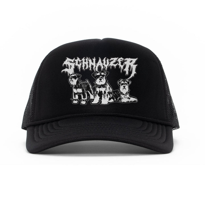 heavy metal hounds trucker hat | schnauzer - bean goods