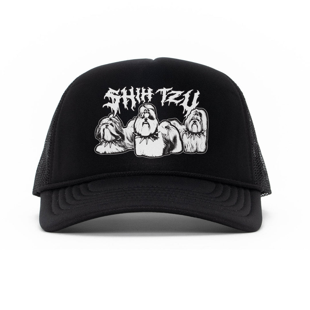 heavy metal hounds trucker hat | shih tzu - bean goods
