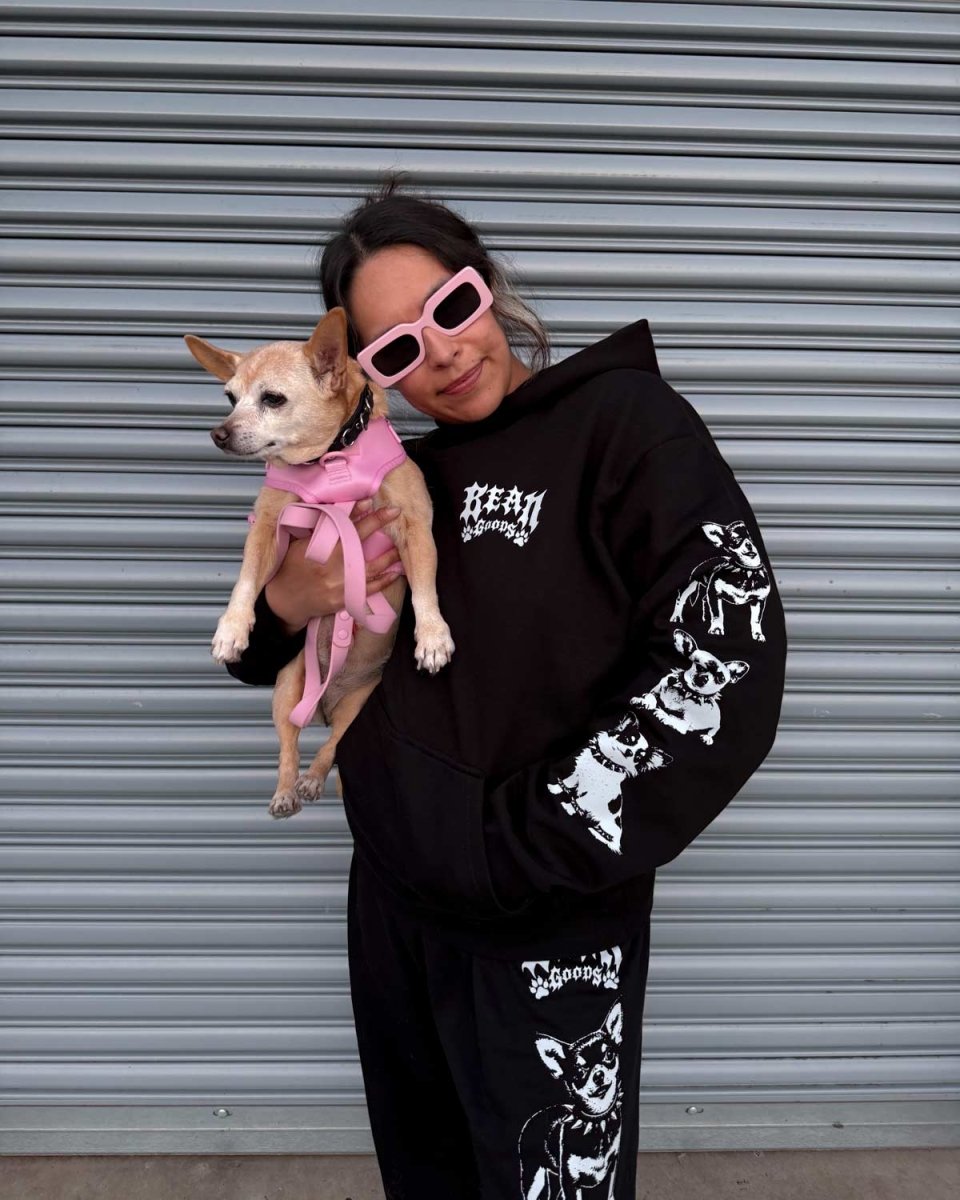 heavy metal hounds unisex hoodie | chihuahua | midnight - bean goods