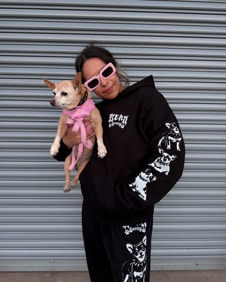 heavy metal hounds unisex hoodie | chihuahua | midnight - bean goods