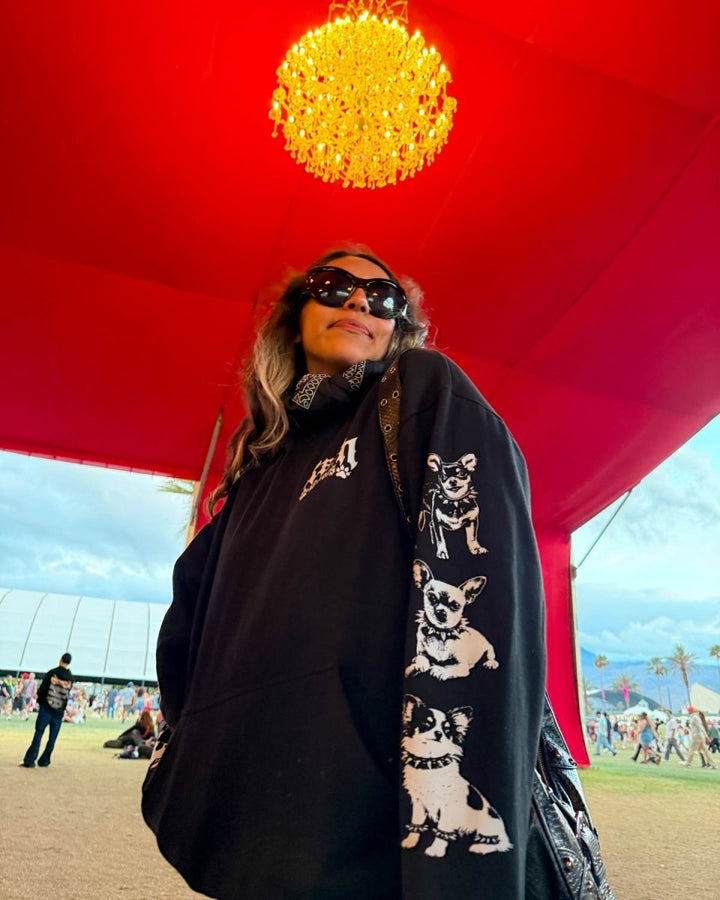 heavy metal hounds unisex hoodie | chihuahua | midnight - bean goods