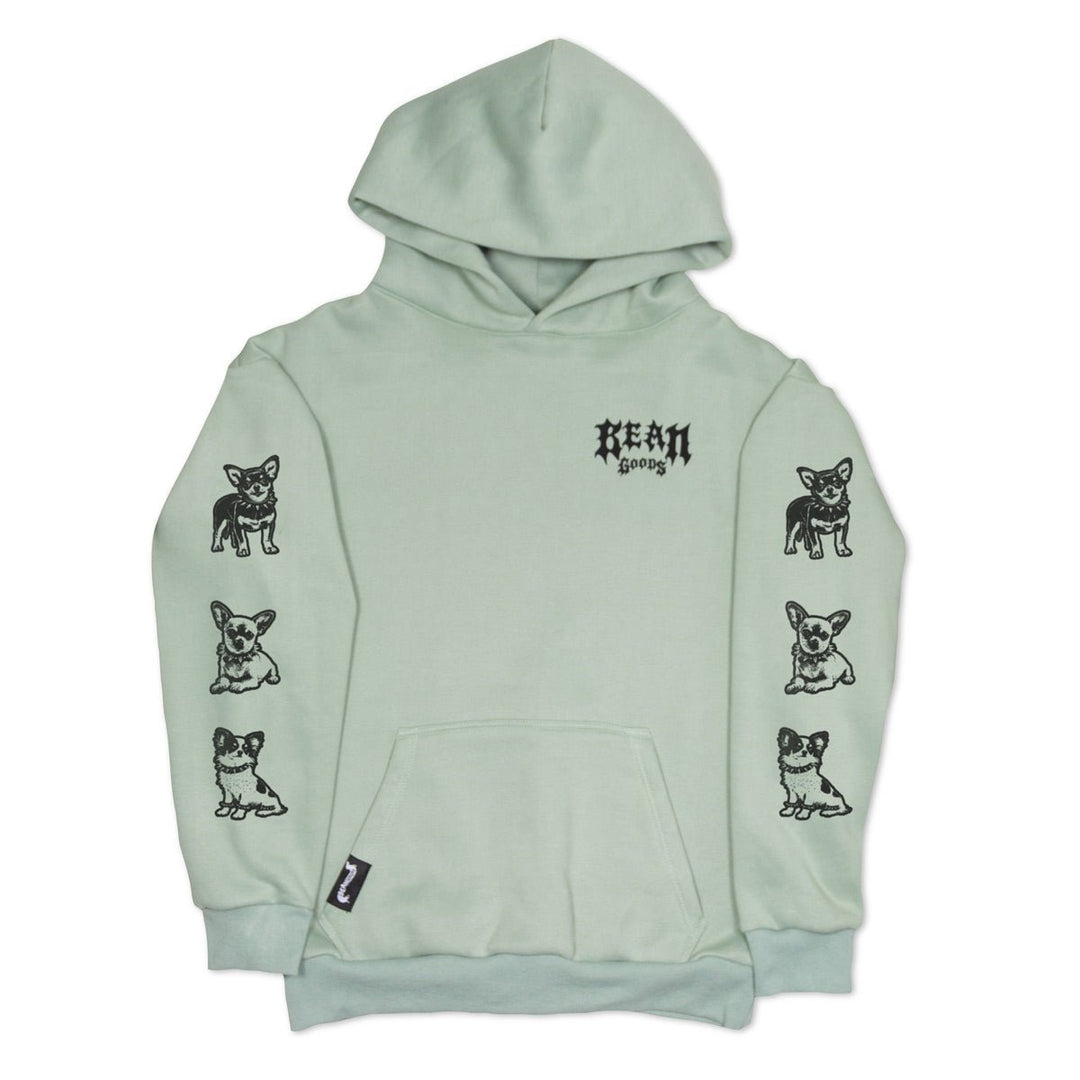 heavy metal hounds unisex hoodie | chihuahua | sage - bean goods