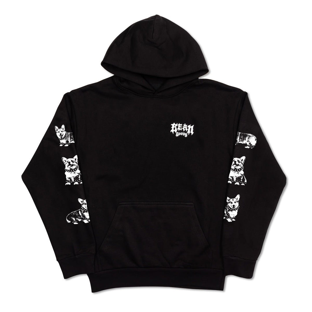 heavy metal hounds unisex hoodie | corgi | midnight - bean goods