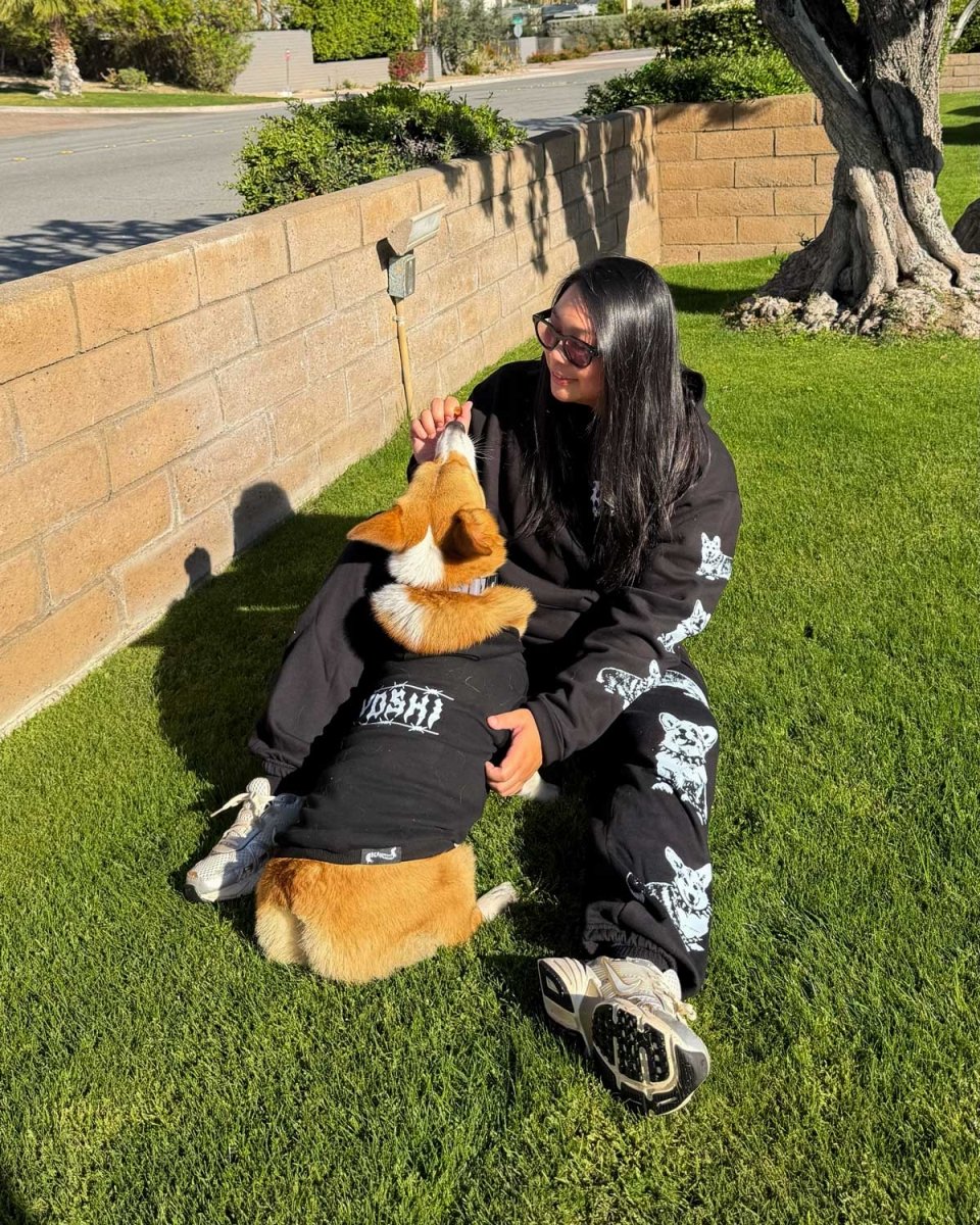 heavy metal hounds unisex hoodie | corgi | midnight - bean goods