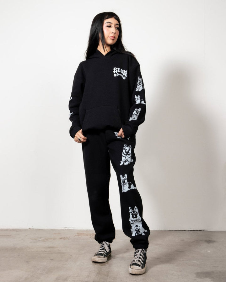heavy metal hounds unisex hoodie | german shepherd - bean goods