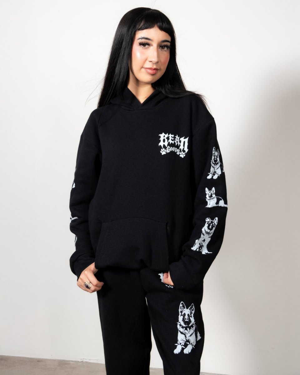 heavy metal hounds unisex hoodie | german shepherd - bean goods