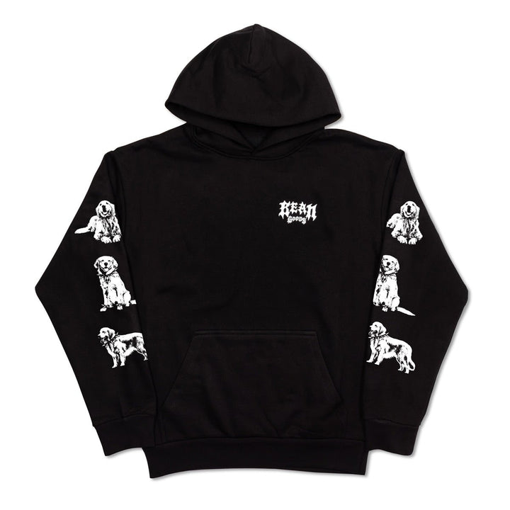 heavy metal hounds unisex hoodie | golden retriever - bean goods