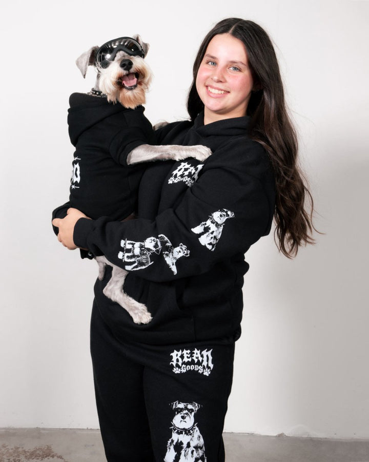 heavy metal hounds unisex hoodie | schnauzer - bean goods
