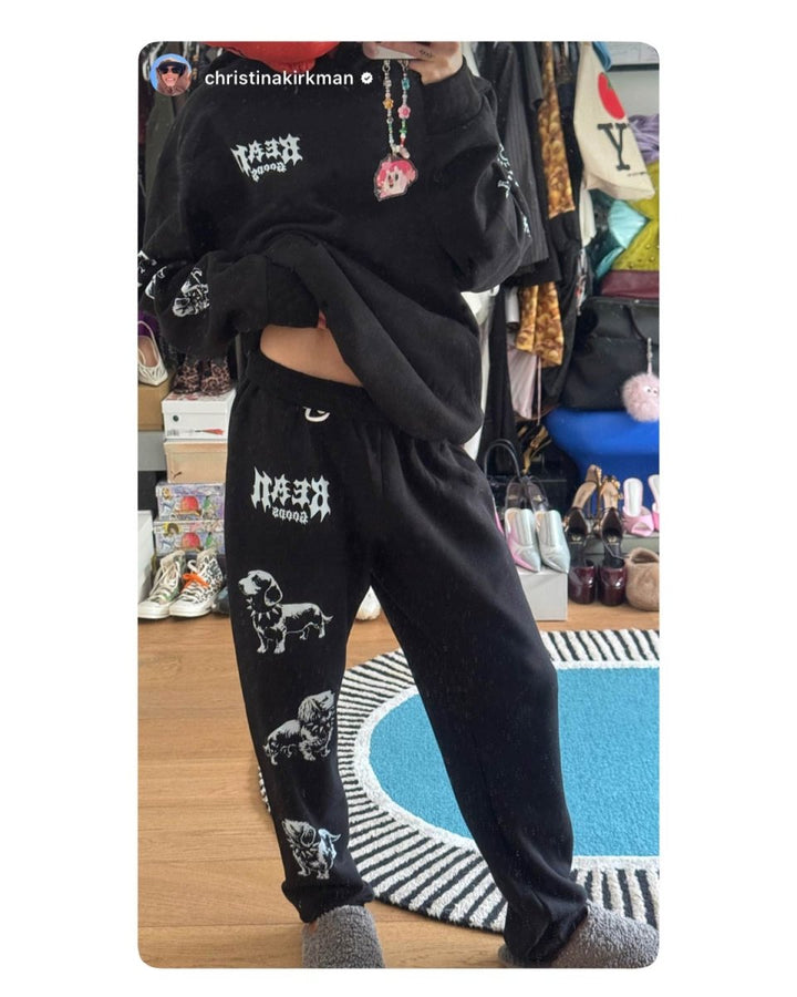 heavy metal hounds unisex scrunch sweatpants - bean goods