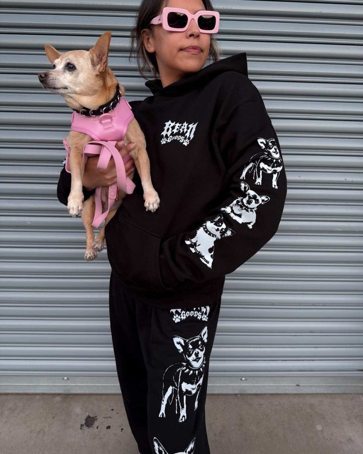 heavy metal hounds unisex scrunch sweatpants | chihuahua - bean goods