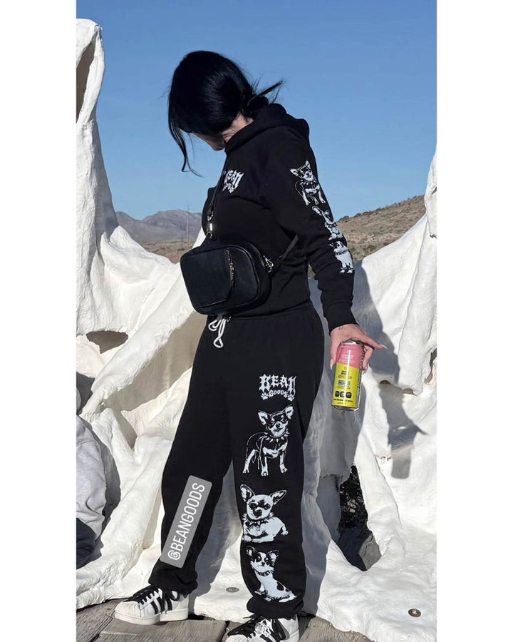 heavy metal hounds unisex scrunch sweatpants | chihuahua - bean goods