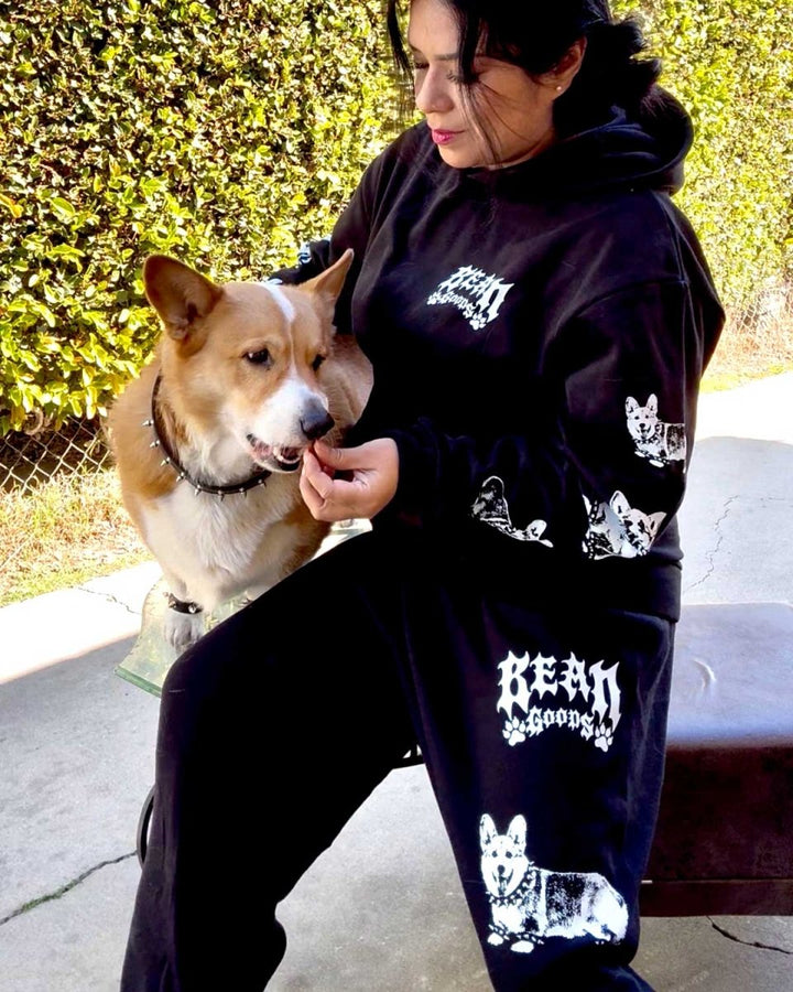 heavy metal hounds unisex scrunch sweatpants | corgi - bean goods