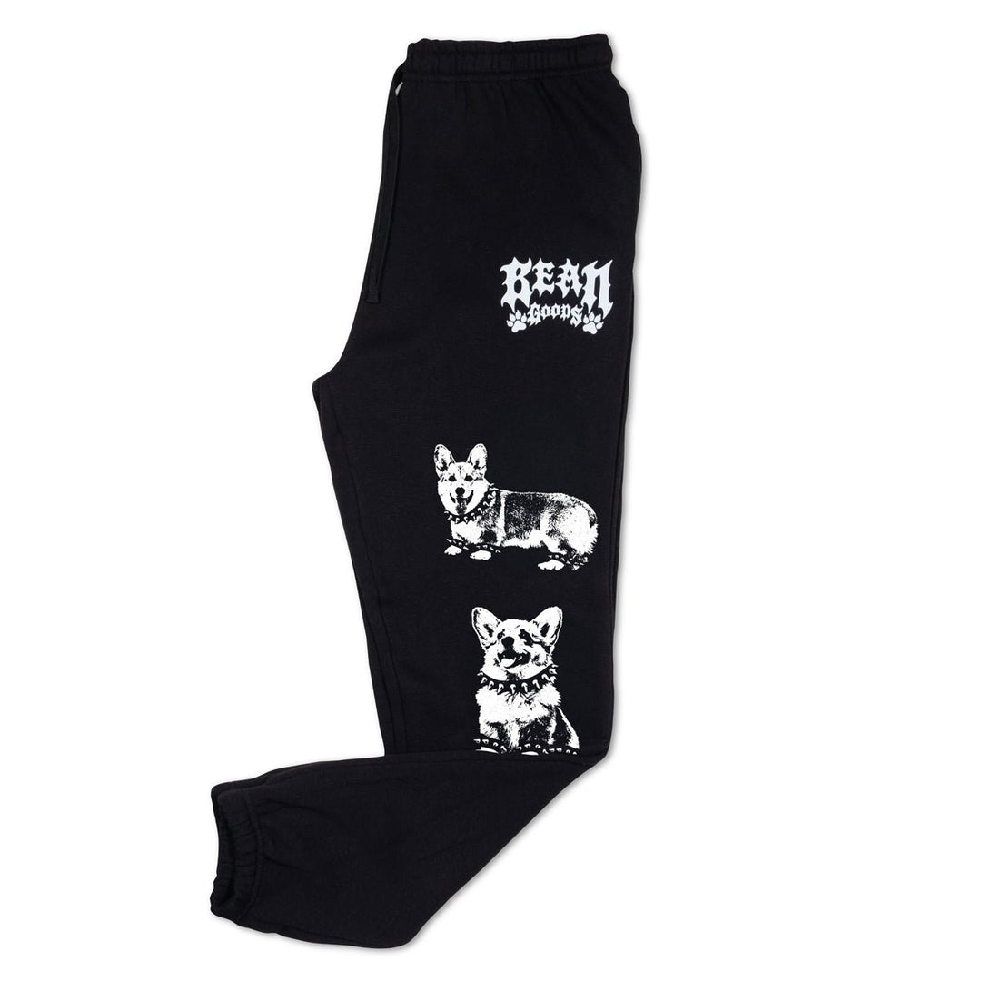 heavy metal hounds unisex scrunch sweatpants | corgi - bean goods