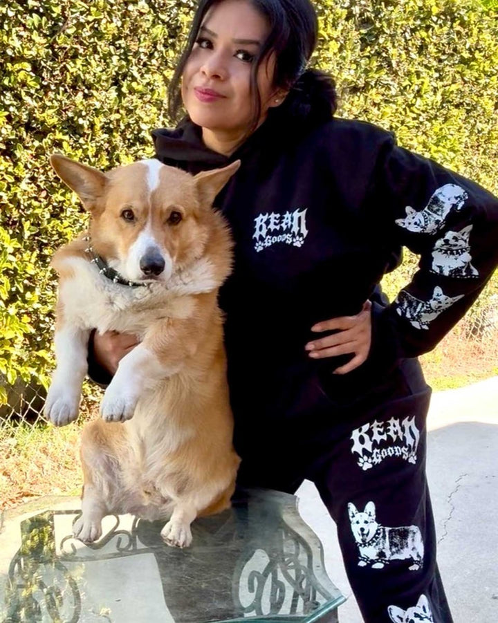 heavy metal hounds unisex scrunch sweatpants | corgi - bean goods