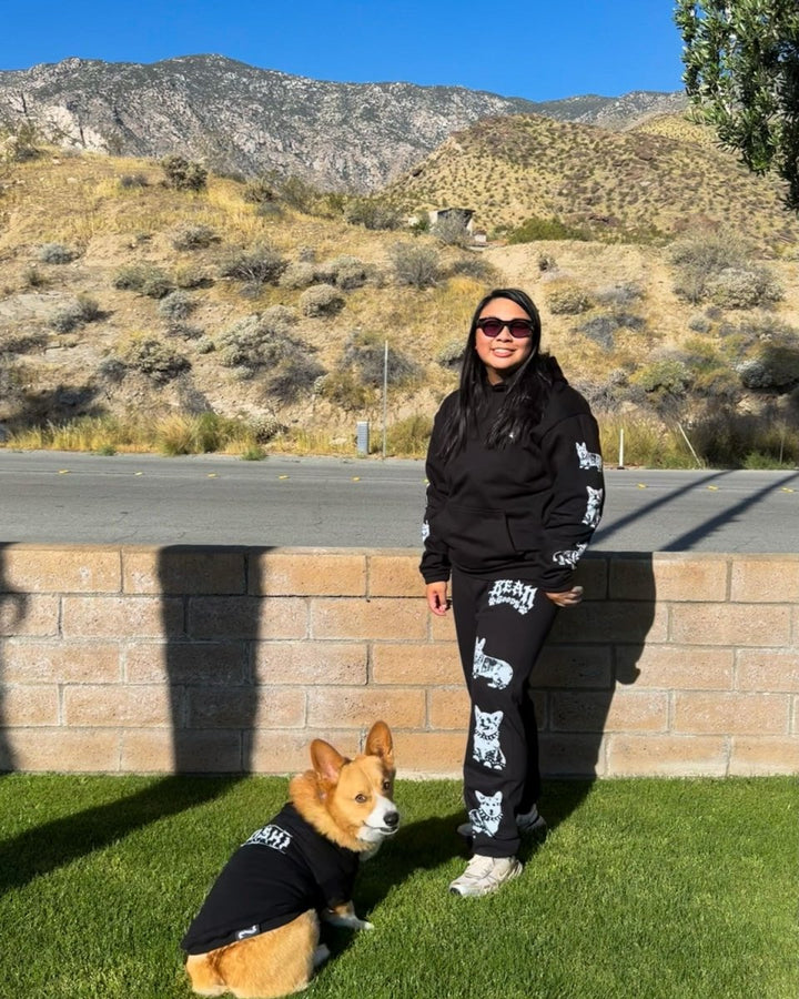 heavy metal hounds unisex scrunch sweatpants | corgi - bean goods