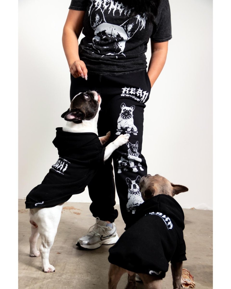 heavy metal hounds unisex scrunch sweatpants | frenchie - bean goods