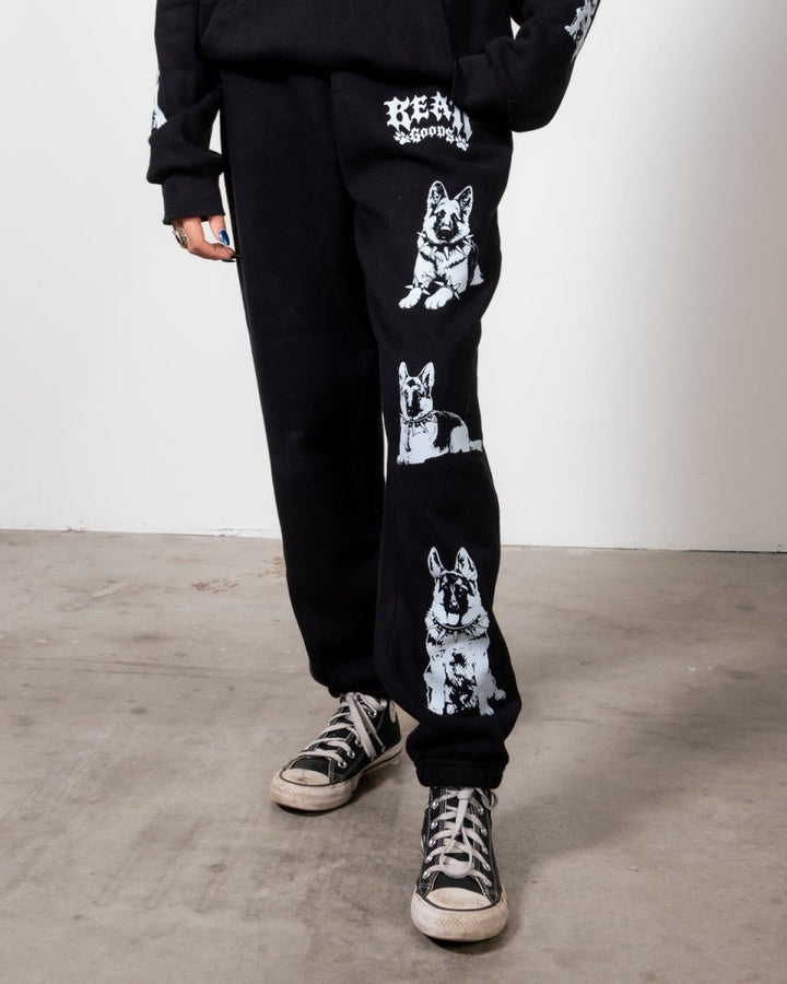 heavy metal hounds unisex scrunch sweatpants | german shepherd - bean goods