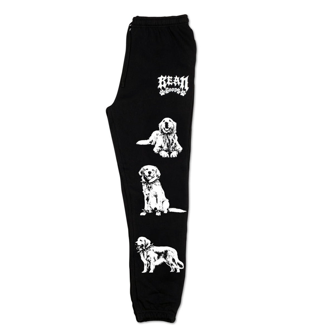 heavy metal hounds unisex scrunch sweatpants | golden retriever - bean goods