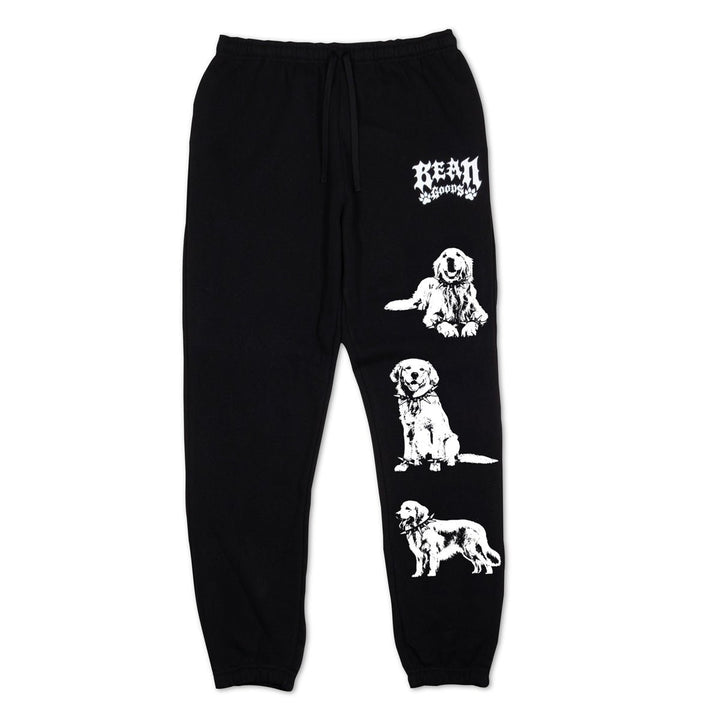 heavy metal hounds unisex scrunch sweatpants | golden retriever - bean goods