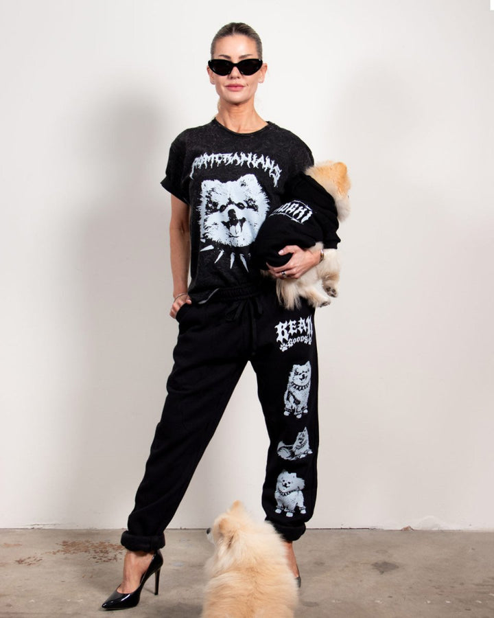 heavy metal hounds unisex scrunch sweatpants | pomeranian - bean goods