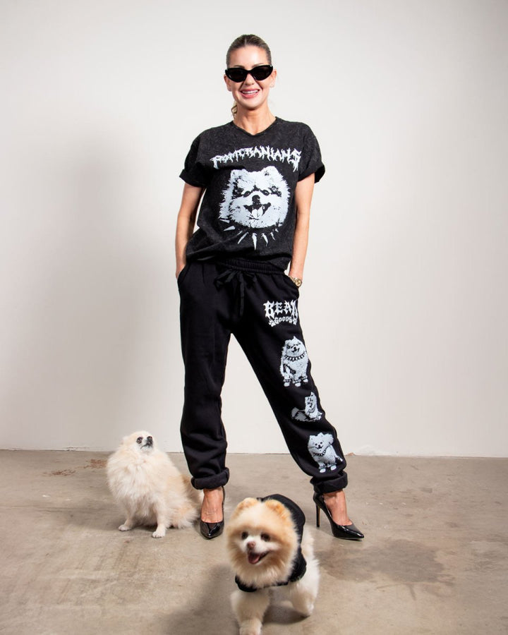 heavy metal hounds unisex scrunch sweatpants | pomeranian - bean goods