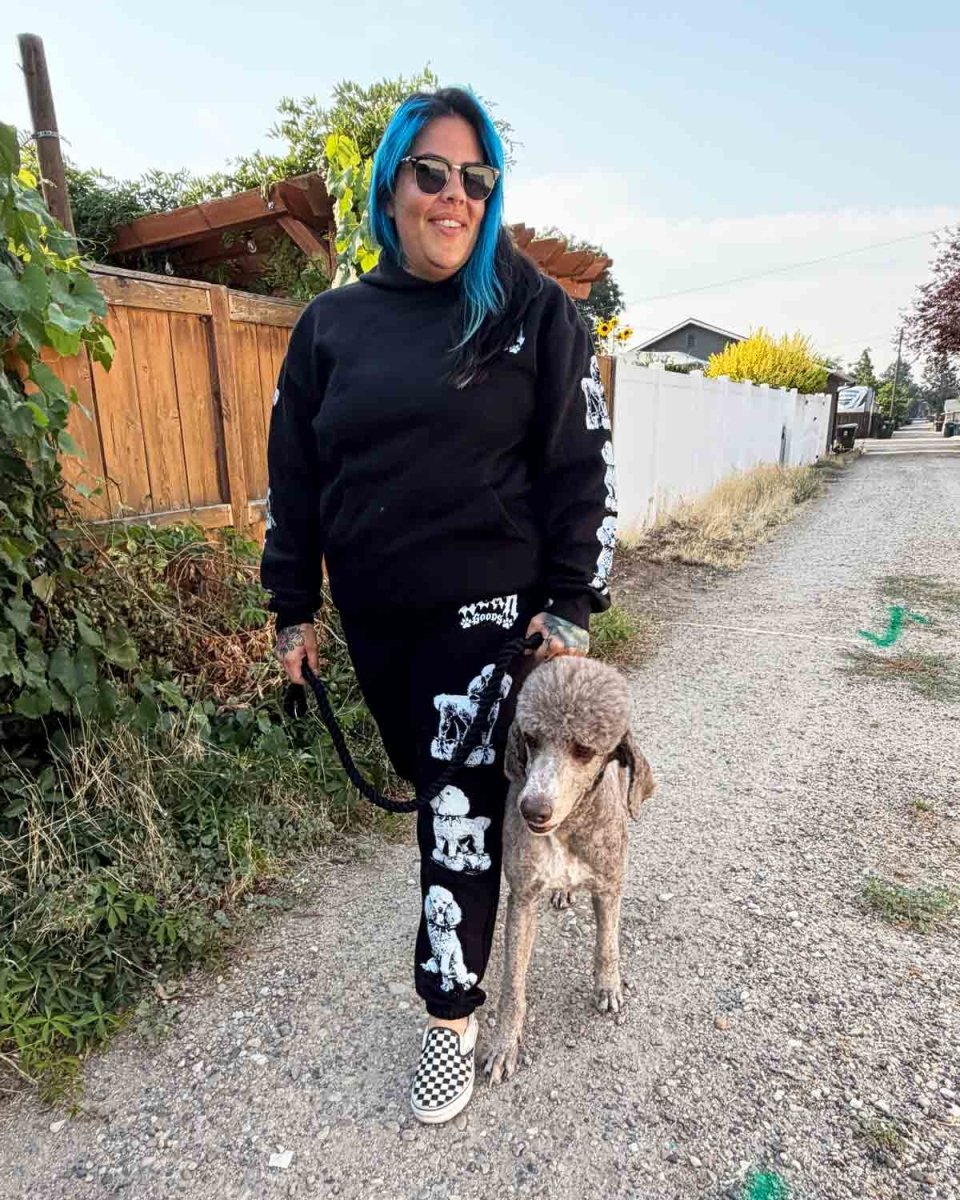 heavy metal hounds unisex scrunch sweatpants | poodle - bean goods