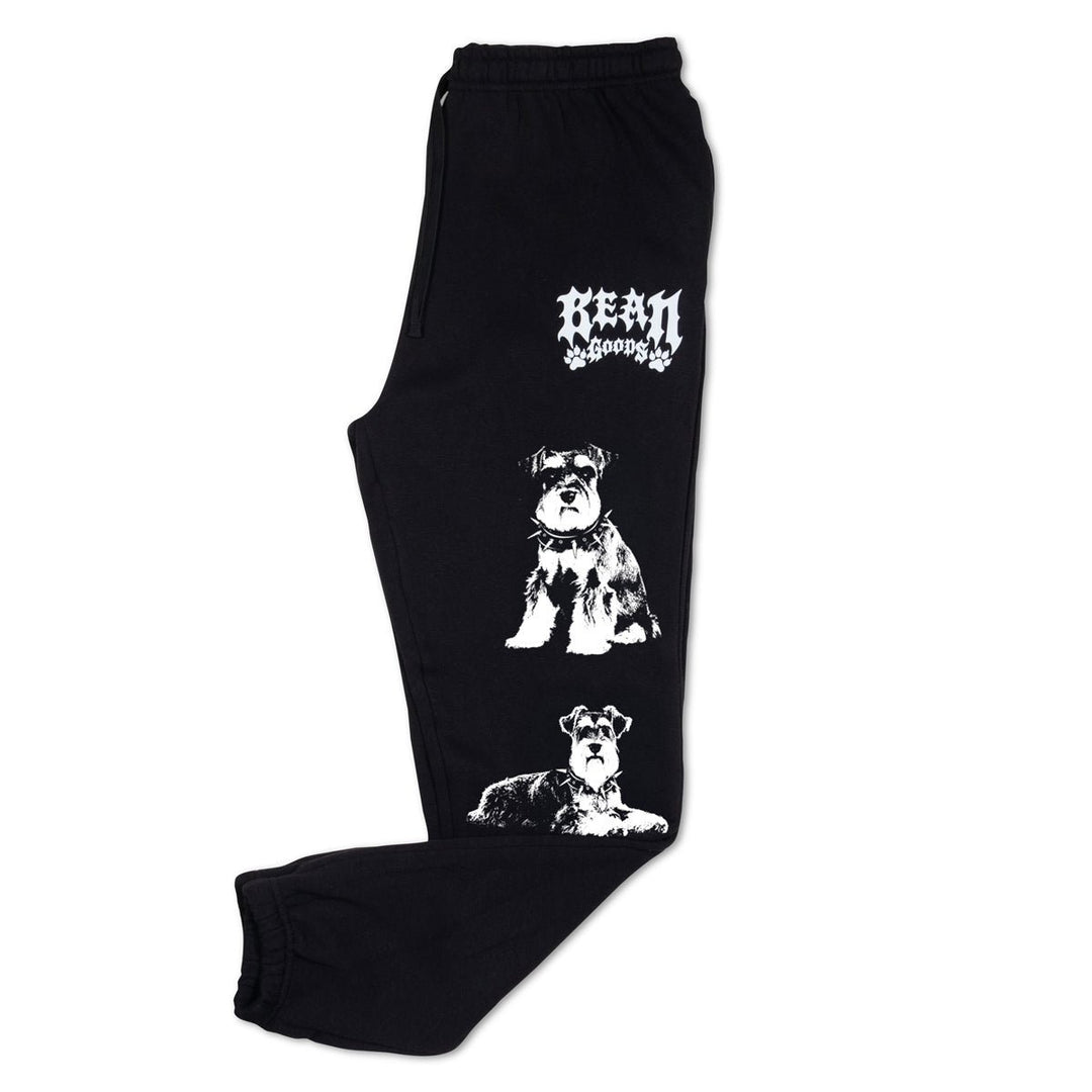 heavy metal hounds unisex scrunch sweatpants | schnauzer - bean goods