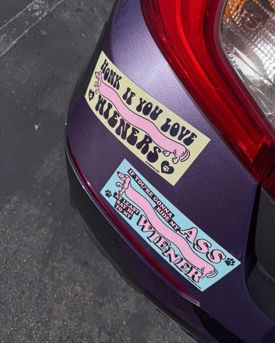 honk if you love wieners bumper sticker - bean goods