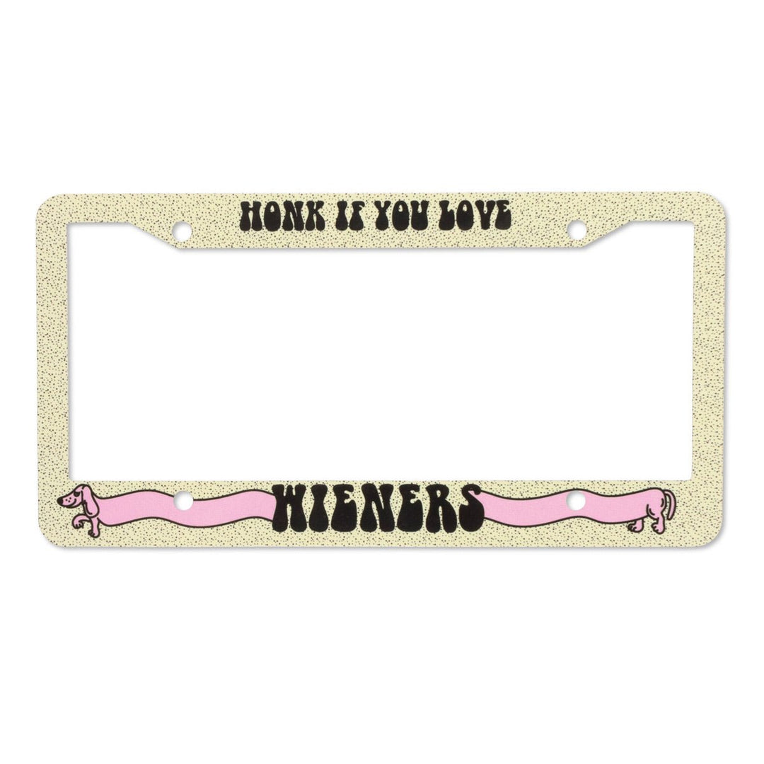 honk if you love wieners license plate cover - bean goods