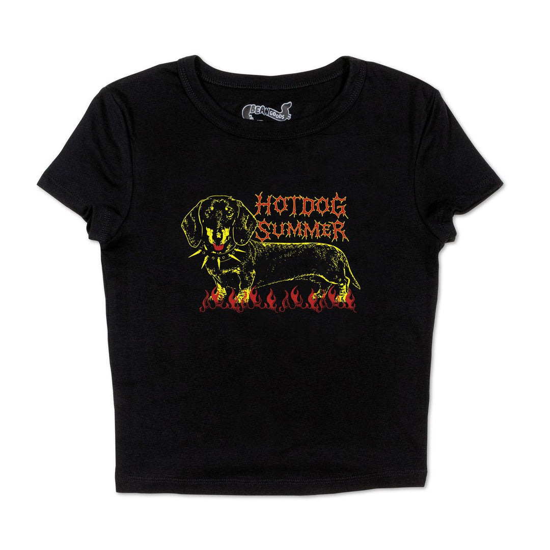 hot dog summer cropped baby tee - bean goods