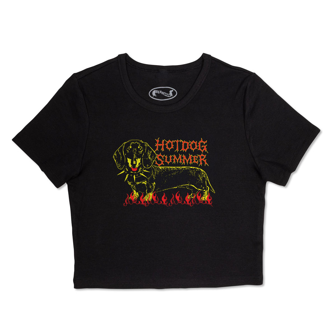 hot dog summer cropped baby tee - bean goods