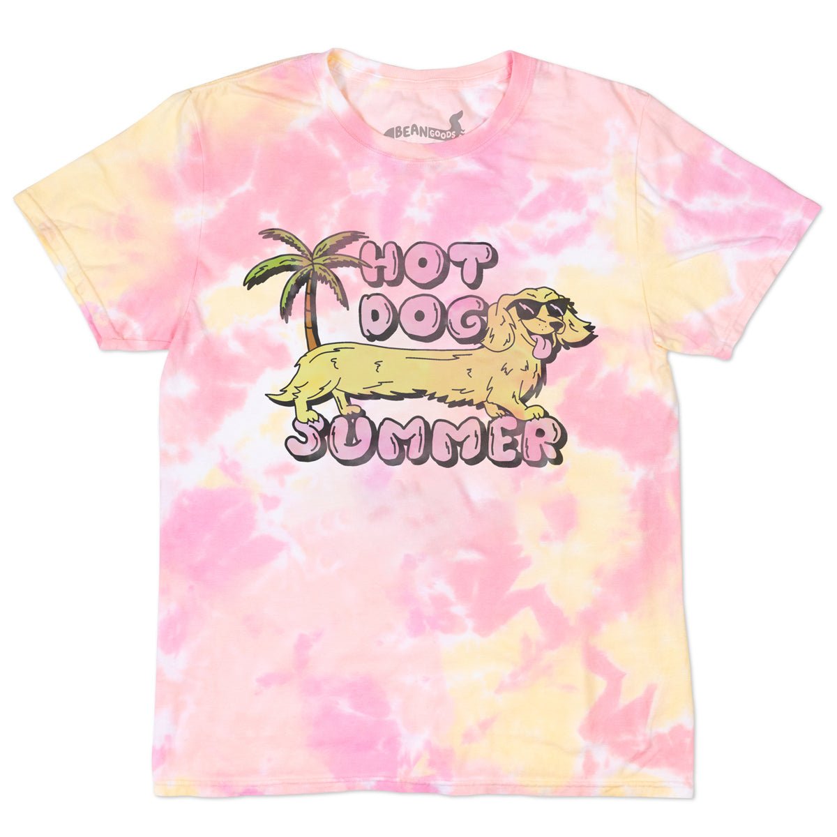 hot dog summer tie-dye tee | dachshund clothing store – bean
