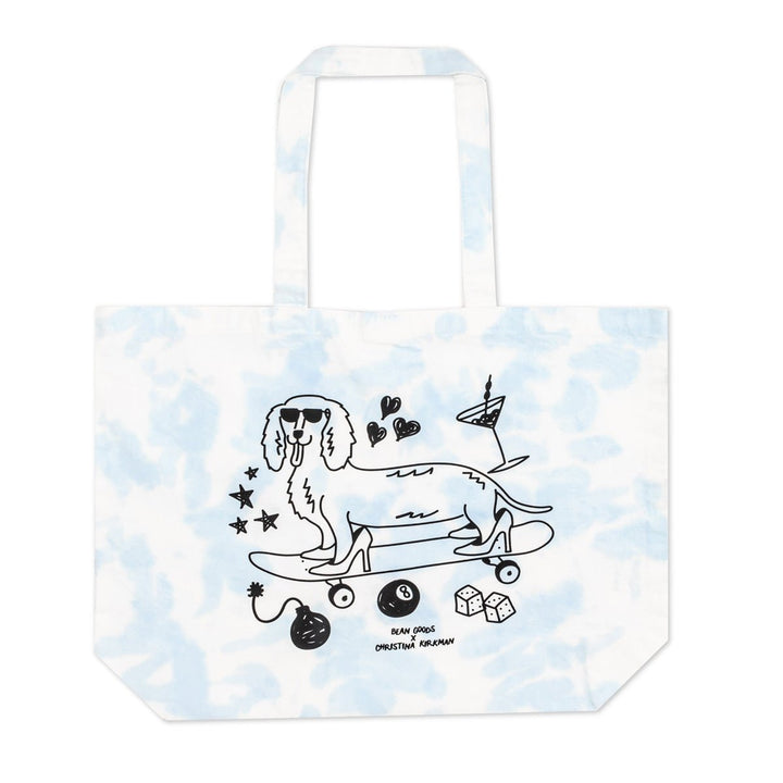 hot dogs & high heels society tie - dye tote - bean goods