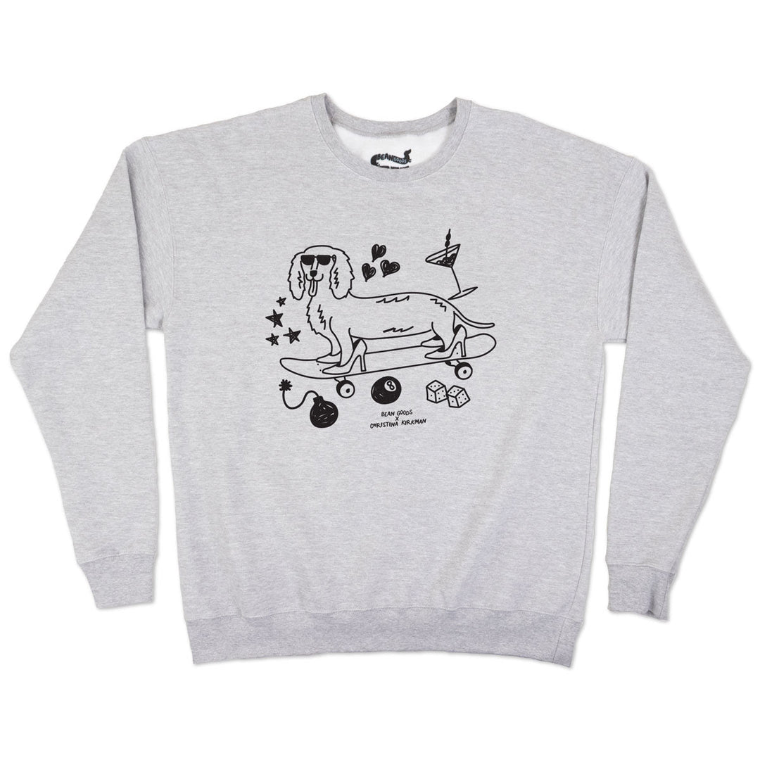 hot dogs & high heels society unisex crew sweatshirt - bean goods