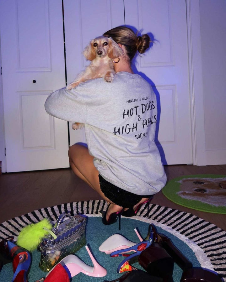 hot dogs & high heels society unisex crew sweatshirt - bean goods