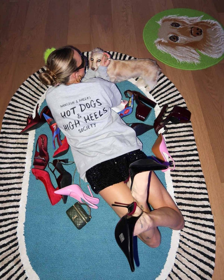 hot dogs & high heels society unisex crew sweatshirt - bean goods