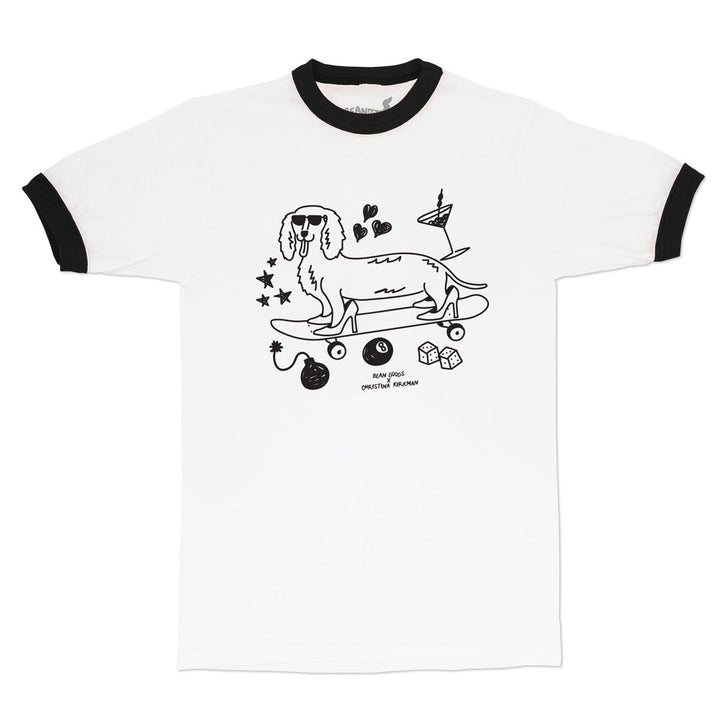 hot dogs & high heels society unisex ringer tee - bean goods