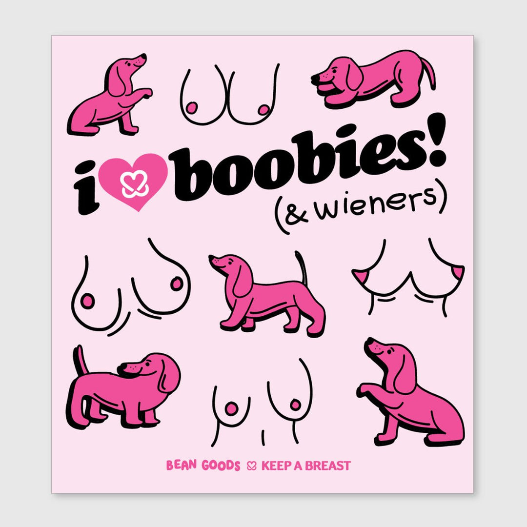 i love boobies x wieners sticker - bean goods