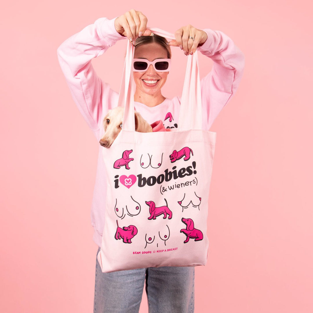 i love boobies x wieners tote bag - bean goods